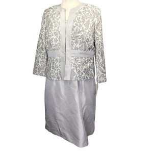 Nina Cole Grey Silver Jacket Dress 16 New with Tags